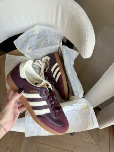 Adidas Samba OG Maroon Gold Metallic - Vista trasera