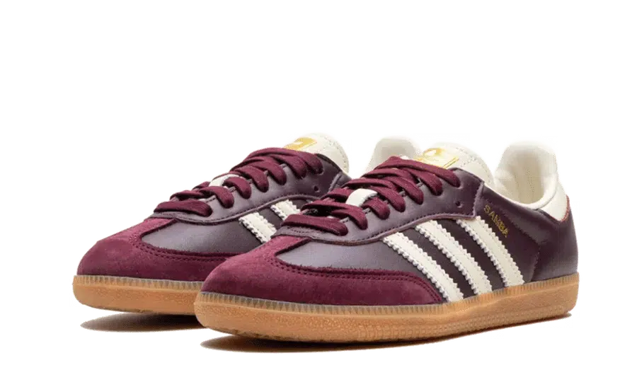 Adidas Samba OG Maroon Gold Metallic - Vista lateral