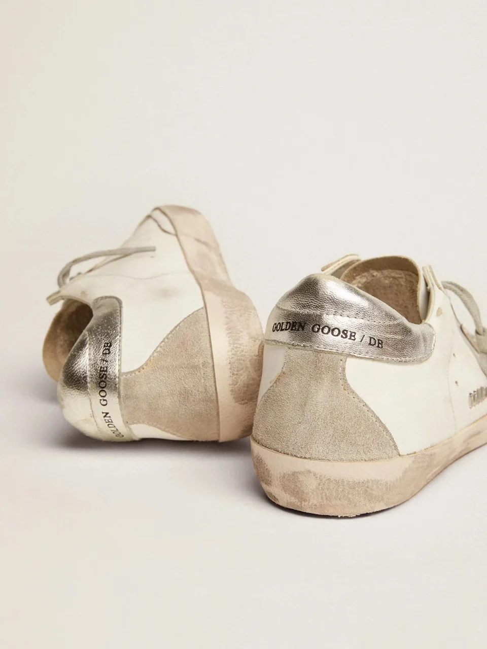 Golden Goose Super-Star Silver Heel Tab Stud Lettering