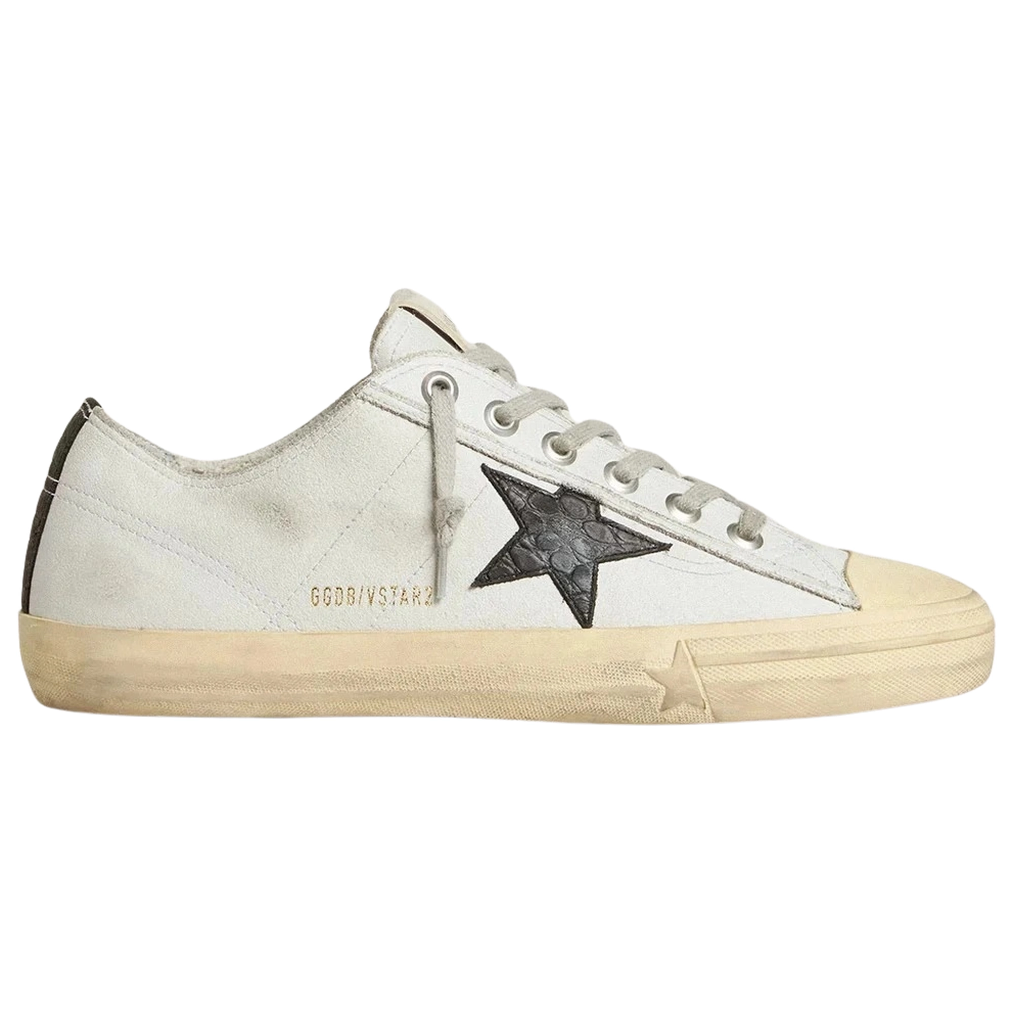 Golden Goose V-Star Black Crocodile Star