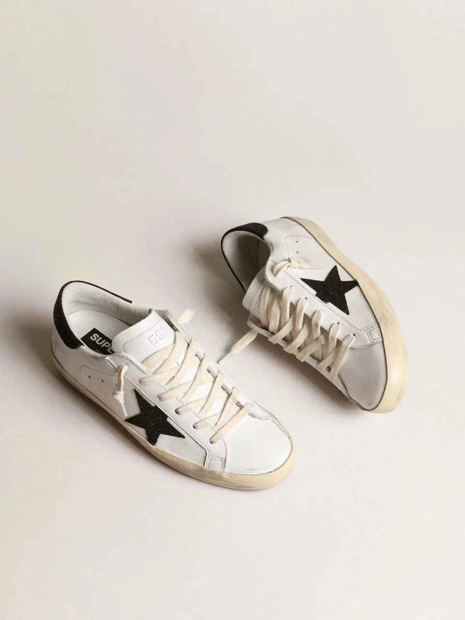Golden Goose Super-Star Black Swarovski Crystal Star Heel Tab