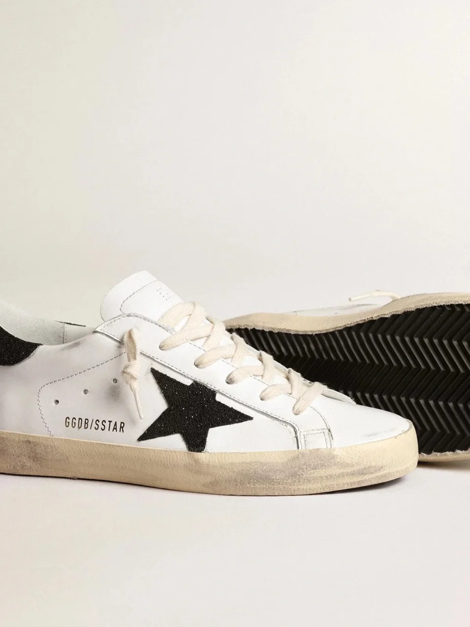 Golden Goose Super-Star Black Swarovski Crystal Star Heel Tab