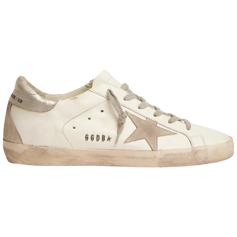 Golden Goose Super-Star Silver Heel Tab Stud Lettering