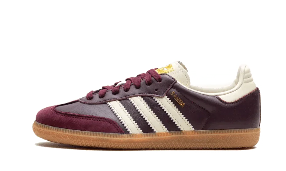 Adidas Samba OG Maroon Gold Metallic - Vista principal