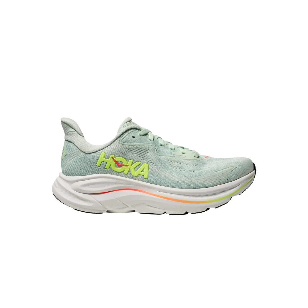 Hoka W Clifton 10 - Sea Glass / Neon Flame