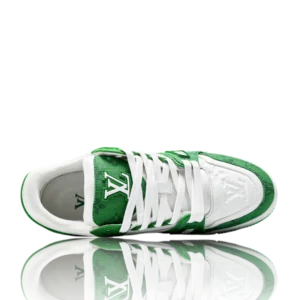 LV Trainer Low Monogram Denim White Green