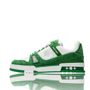 LV Trainer Low Monogram Denim White Green