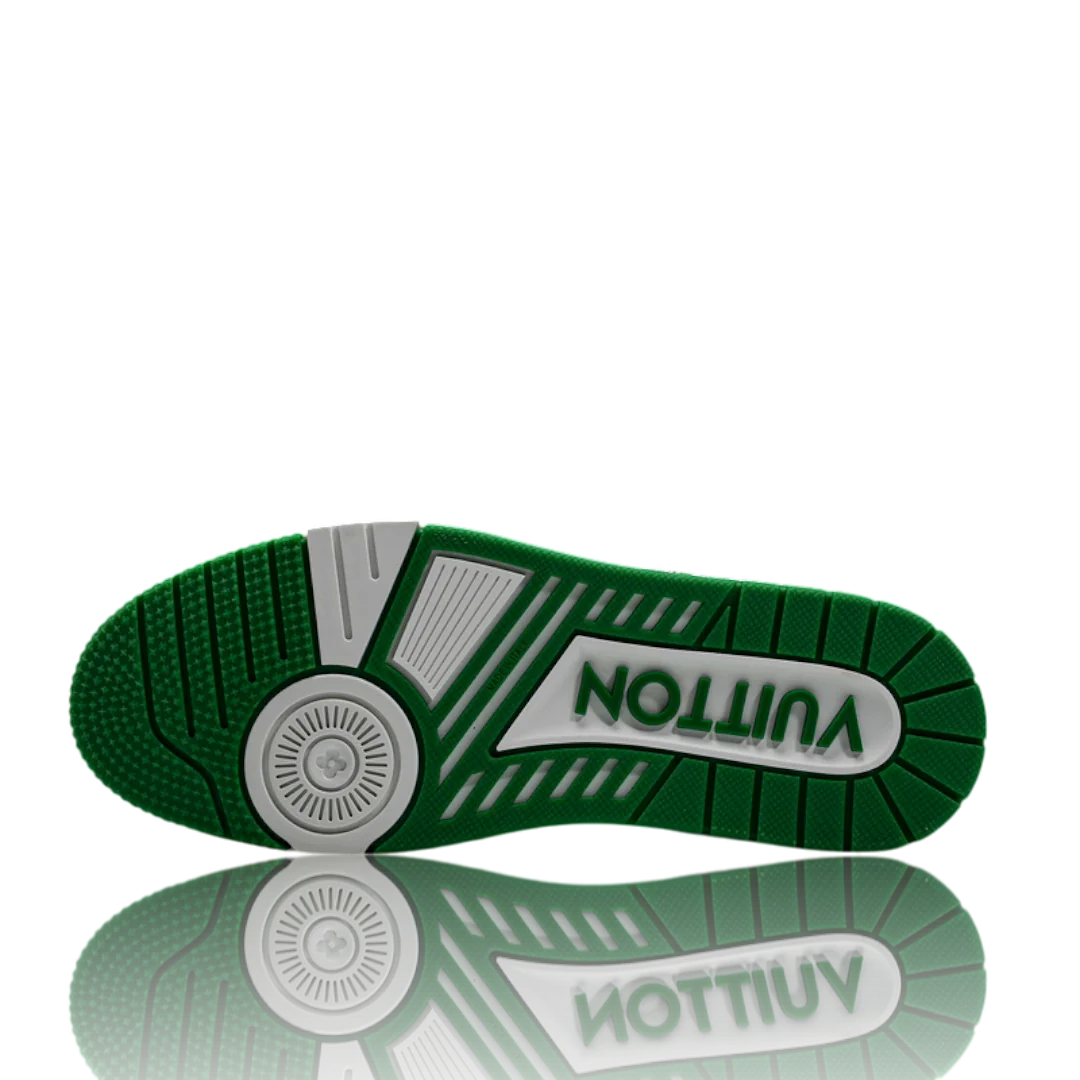 LV Trainer Low Monogram Denim White Green