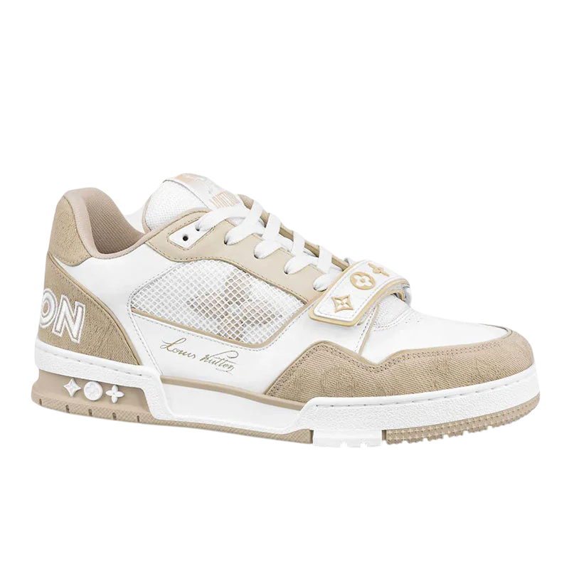 LV Trainer Beige White