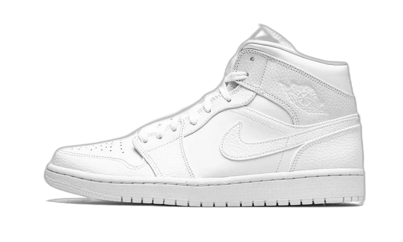 NIKE AIR JORDAN 1 MID TRIPLE WHITE